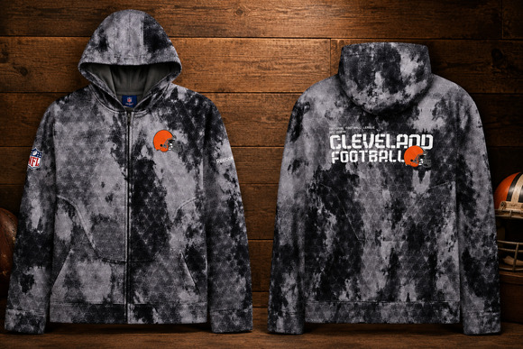 Reebok Other - Cleveland Browns Reebok NFL On Field Full Zip Hoodie Jacket Gray Sz. M Football